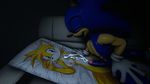  3d_(artwork) breasts canine chek clothing cum digital_media_(artwork) female fox fur gloves half-closed_eyes hedgehog male mammal miles_prower nude open_mouth penis pillow smile sofa sonic_(series) sonic_the_hedgehog 