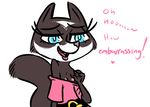  &lt;3 2016 anthro caitlin_vison clothed clothing dialogue disney english_text fan_character female flat_chested half-closed_eyes inkyfrog lipstick makeup mammal mustelid nipples open_mouth partially_clothed polecat simple_background smile solo teal_eyes text white_background zootopia 