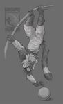  2016 5_fingers 5_toes anthro armor elementalspirits fluffy gloves_(marking) grey_background helmet lemur mammal markings nintendo passimian pok&eacute;mon prehensile_feet primate simple_background socks_(marking) solo toes video_games 