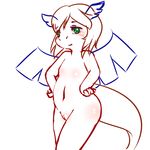  breasts cub dragon featureless_breasts gruziya hands_on_hips head_wings invalid_tag line_art maverick non-mammal_breasts nude pussy slightly_chubby small_breasts wings young 