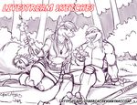  canine clothed clothing cybercat duo female food fox male mammal monochrome outside pizza reptile scalie sitting sketch teenage_mutant_ninja_turtles turtle 