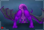 anus dragon fefairy female feral horn pussy simple_background solo wings 