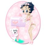  &lt;3 betty_boop betty_boop_(series) breasts canine christieluv cleavage clothed clothing dog female feral fur hair holding_(disambiguation) human looking_aside looking_at_viewer mailbox mammal mouth_hold nude pacifier pudgy_(betty_boop) short_hair size_difference standing tan_skin teddy_bear white_fur 