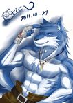  2011 abs anthro biceps canine chest_tuft male mammal muscular pecs tuft wolf 炎亞_艾力克 