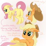  adequality applejack_(mlp) big_butt blonde_hair blush butt butt_grab butt_squish comic cutie_mark dialogue duo earth_pony english_text equine feathered_wings feathers female female/female feral fluttershy_(mlp) freckles friendship_is_magic fur green_eyes hair half-closed_eyes hand_on_butt hat horse khorme long_hair looking_back mammal my_little_pony pegasus pink_hair pony presenting presenting_hindquarters raised_tail simple_background sweat text wings 