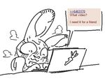  4chan anthro computer digital_media_(artwork) disney fur humor judy_hopps lagomorph mammal meme naughty_face nobby nobbydraws nobody_(artist) rabbit simple_background sweat typing white_background wide_eyed zootopia 