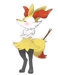  a.k.o.t. anthro big_ears blush braixen canine crossed_arms eyes_closed fox fur hi_res mammal nintendo paws pok&eacute;mon simple_background solo stick tsundere video_games white_background yellow_fur 