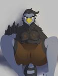  2016 anthro avian beak breasts feathers female jerinov nipples pussy solo talons wings 