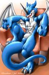  abs artist_name couch dated digimon digimon_adventure_02 exveemon furry karabiner male_focus open_mouth red_eyes sitting solo tail teeth tongue wings 