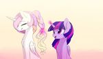 braided_hair duo equine eyelashes eyes_closed feathered_wings feathers female feral friendship_is_magic fur hair horn magnaluna mammal my_little_pony pink_hair princess_celestia_(mlp) purple_eyes purple_fur purple_hair simple_background smile twilight_sparkle_(mlp) white_fur winged_unicorn wings 