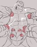  cum cum_on_face cum_on_penis machamp male male/male masturbation muscular muscular_male nintendo nuroi pecs penis pok&eacute;mon sex teeth video_games 