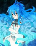  1girl alfimi artist_request banpresto blue_hair female long_hair red_eyes solo super_robot_wars tears very_long_hair 