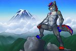  animal_genitalia balls canine dog husky male mammal mountain nude pewin scar sheath solo tsaiwolf 