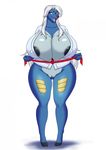  2016 anthro anthrofied belt big_breasts breasts clothing female gi hair huge_breasts ipan nintendo nipples open_mouth pok&eacute;mon pok&eacute;morph pussy robe samurott simple_background solo video_games white_background white_hair 