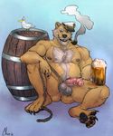  alcohol anthro anus armpit_hair avian balls barrel bear beard beer belly beverage biceps bird black_nipples black_nose blue_eyes blush body_hair brown_fur chest_hair chumbasket claws digital_media_(artwork) eyebrows facial_hair front_view fur hairy half-erect happy_trail hat holding_object humanoid_penis male mammal manly musclegut muscular muscular_male nipples nude open_mouth partially_retracted_foreskin pawpads pecs penis pink_penis pipe rope seagull simple_background slightly_chubby smile smoke smoking soft_focus solo spread_legs spreading uncut vein 