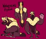  2013 4_toes 5_fingers anthro bigmaster black_fur black_tail claws digital_media_(artwork) digitigrade elliot_(bigmaster) english_text fangs featureless_crotch fluffy fluffy_tail fur hybrid hyena looking_at_viewer male mammal model_sheet multicolored_fur multiple_poses mustelid naturally_censored nude pink_background pose purple_eyes purple_nose rome_(artist) simple_background sitting solo standing tan_fur tan_hair tan_tail text toe_claws toes two_tone_tail waving wolverine 