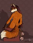  anthro breasts canine cybercat female fox fur hair looking_at_viewer mammal nude sitting smile solo 