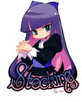  blue_eyes bow hair_bow hands_clasped long_hair own_hands_together panty_&amp;_stocking_with_garterbelt purple_hair solo stocking_(psg) yadamon_(neverland) 