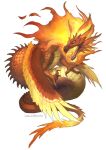  animal_focus artist_name breath_weapon breathing_fire claws dragon feathered_wings fire from_side full_body g.river looking_at_viewer monster no_humans open_mouth original scales sharp_teeth simple_background solo tail teeth white_background wings yellow_eyes 