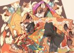  animal animal_focus black_bow black_scarf bow cat claws closed_eyes clothed_animal floral_print from_side head_scarf highres japanese_clothes kimono nihonga no_humans original profile scarf shin_guards signature slit_pupils tassel tonbippo08 tongue tongue_out twitter_username ukiyo-e upper_body whiskers yawning yellow_eyes yellow_kimono 