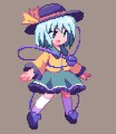  :d animated animated_png bad_id bad_pixiv_id blinking blue_eyes hat idle_animation komeiji_koishi kou_2008 lowres open_mouth outstretched_arms pixel_art skirt smile solo spread_arms touhou white_hair 