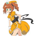  brown_hair dress green_eyes halloween idolmaster idolmaster_(classic) idolmaster_2 long_hair nemuro_nao orange_dress solo takatsuki_yayoi twintails 