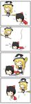  4koma chibi comic flying hakurei_reimu highres kirisame_marisa multiple_girls potaaju pump silent_comic touhou 