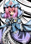  bad_id bad_pixiv_id cherry_blossoms pink_hair red_eyes saigyouji_yuyuko shinekalta solo touhou 