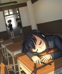  ai_ai_gasa chair classroom desk hirasawa_ui indoors k-on! marker multiple_girls nakano_azusa school_desk school_uniform sleeping suzuki_jun translated yasutake 