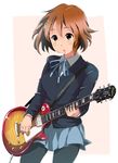  bad_id bad_pixiv_id brown_eyes brown_hair guitar hirasawa_yui instrument k-on! kikki pantyhose school_uniform short_hair solo 