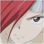  animated animated_gif armor breasts brown_eyes erza_scarlet fairy_tail large_breasts lowres red_hair solo sword weapon wings 