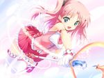  fang game_cg green_eyes kawata_hisashi maaryan magical_girl pink_hair solo thighhighs to_heart_2 to_heart_2_ad wand zettai_ryouiki 