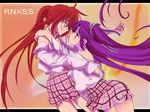  hug little_busters! miko_embrace multiple_girls natsume_rin parody sakayama_shinta sasasegawa_sasami yuri 