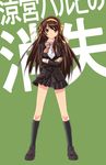  alternate_costume alternate_hairstyle bad_id bad_pixiv_id brown_eyes brown_hair crossed_arms hair_ribbon hairband huazang kouyouen_academy_uniform legs long_hair ribbon school_uniform socks solo suzumiya_haruhi suzumiya_haruhi_no_shoushitsu suzumiya_haruhi_no_yuuutsu tsundere 