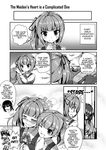  3girls ;d ^_^ ^o^ anger_vein asashio_(kantai_collection) bangs bed blush closed_eyes clothes clothes_on_bed comic commentary door dress embarrassed english engrish eyebrows eyebrows_visible_through_hair greyscale hair_ribbon highres holding holding_clothes kantai_collection kasumi_(kantai_collection) long_hair long_sleeves looking_back monochrome multiple_girls neck_ribbon nose_blush one_eye_closed ooshio_(kantai_collection) open_mouth peeping pinafore_dress ranguage remodel_(kantai_collection) ribbon sheita side_ponytail sleeveless sleeveless_dress smile speech_bubble star sweatdrop thought_bubble trembling twintails v-shaped_eyebrows wavy_mouth 