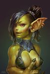  black_hair breasts female goblin hair humanoid joixxx long_hair looking_at_viewer not_furry piercing red_eyes solo video_games warcraft 