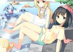  arm_support bangs barefoot black_hair blonde_hair blunt_bangs braid dratini dress feet gen_1_pokemon gen_7_pokemon green_eyes hat leaning_back lillie_(pokemon) long_hair looking_at_viewer magikarp mizuki_(pokemon) multiple_girls murano pokemon pokemon_(creature) pokemon_(game) pokemon_sm poliwag popplio psyduck shirt short_hair shorts sitting sleeveless sleeveless_dress soaking_feet staryu sun_hat tied_hair tied_shirt twin_braids water white_dress white_hat 