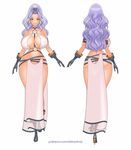  1girl akiranime animated animated_gif ass ass_shake bouncing_breasts breasts butt_crack cleavage curvy female full_body gensou_suikoden gensou_suikoden_iv gloves gluteal_fold high_heels huge_breasts jeane long_hair looking_at_viewer solo walking wide_hips 
