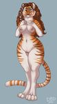  anthro areola breasts dbd feline female mammal nipples pussy slightly_chubby small_breasts smile solo standing tiger wide_hips 