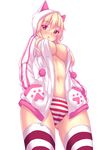  :o animal_ears animal_hood ass_visible_through_thighs bangs blonde_hair blush breasts cameltoe cat_hood colored_eyelashes covered_nipples double_vertical_stripe drawstring eyebrows_visible_through_hair fake_animal_ears fast-runner-2024 hair_between_eyes hands_in_pockets highres hood hood_up hoodie large_breasts long_hair long_sleeves looking_at_viewer naala navel no_bra nose_blush open_clothes open_hoodie open_mouth original panties paw_print pom_pom_(clothes) red_eyes shiny shiny_hair shirt simple_background slit_pupils solo stomach striped striped_legwear striped_panties thighs underwear white_background white_hoodie 