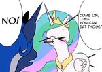  2016 blush dialogue duo english_text equine eyes_closed female feral friendship_is_magic hair horn long_hair mammal multicolored_hair my_little_pony open_mouth penetration peregrine pocky princess_celestia_(mlp) princess_luna_(mlp) sibling simple_background sisters text white_background winged_unicorn wings 
