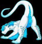  dragon female feral horn icy-marth pussy simple_background solo wings 