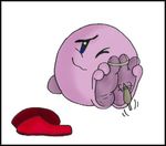  2016 3_toes ambiguous_gender barefoot digital_media_(artwork) dml26 feet foot_fetish foot_focus kirby kirby_(series) nintendo simple_background smile soles solo tickling toe_tied toes video_games 