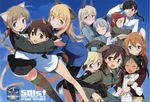  6+girls animal_ears bare_legs black_eyes black_hair blonde_hair blue_eyes breasts brown_hair charlotte_e_yeager closed_eyes eila_ilmatar_juutilainen erica_hartmann francesca_lucchini gertrud_barkhorn girl_sandwich group_hug highres hug lynette_bishop medium_breasts minna-dietlinde_wilcke miyafuji_yoshika multiple_girls no_pants orange_hair perrine_h_clostermann red_eyes red_hair sakamoto_mio sandwiched sanya_v_litvyak shimada_fumikane silver_hair strike_witches tail world_witches_series yellow_eyes 