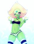  alien breasts cartoon_network clothing cute eyelashes female gem_(species) legwear navel not_furry one_eye_closed panties pastelletta peridot_(steven_universe) simple_background socks solo steven_universe stockings tongue underwear white_background wink 