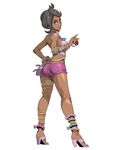  anklet ass back black_hair blue_eyes blue_nails bracelet butt_crack crop_top dark_skin earrings elite_four from_behind full_body gem genzoman hand_on_hip high_heels holding holding_poke_ball island_kahuna jewelry lipstick looking_at_viewer looking_back lychee_(pokemon) makeup midriff nail_polish neck_ring necklace pink_footwear poke_ball poke_ball_(generic) pokemon pokemon_(game) pokemon_sm purple_shorts shoes short_shorts shorts simple_background sleeveless smile solo thighlet toenail_polish trial_captain white_background 