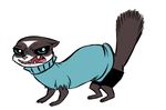  2016 all_fours clothed clothing disney fan_character feral inkyfrog looking_at_viewer male mammal mustelid open_mouth percy_vison polecat sharp_teeth simple_background teeth torn_clothing white_background zootopia 
