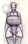  anthro big_breasts breasts clothing female huge_breasts hybrid kraken_(artist) looking_at_viewer machine mammal mouse nipple_bulge robot rodent sketch smile solo tight_clothing traditional_media_(artwork) 