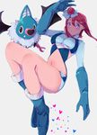  1girl boots female fuuro_(pokemon) gloves gym_leader long_hair looking_at_viewer nintendo pokemon pokemon_(creature) pokemon_bw ponytail woobat 