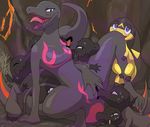  artist_request censored helioptile open_mouth penis pokemon salandit salazzle tongue 